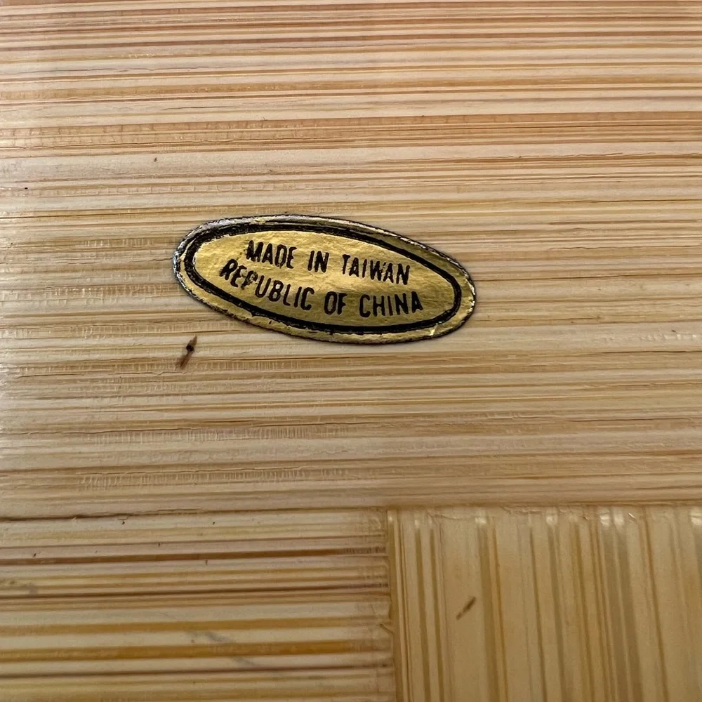 Vintage 70's Florida Souvenir Bamboo Oval Tray Collectible 16”x12” Beach Boho